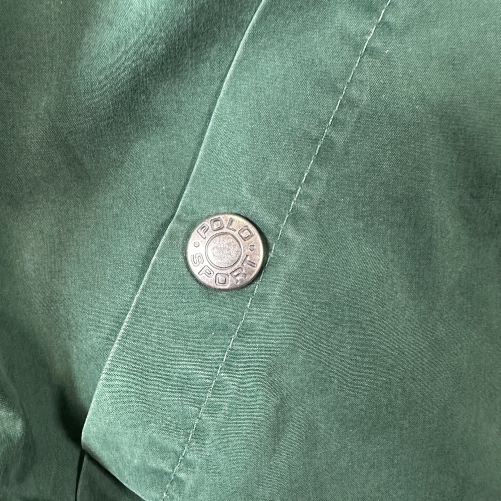 VTG Polo Sport Ralph Lauren Green Cotton Harrington Jacket Men's Size L USA - Picture 10 of 11